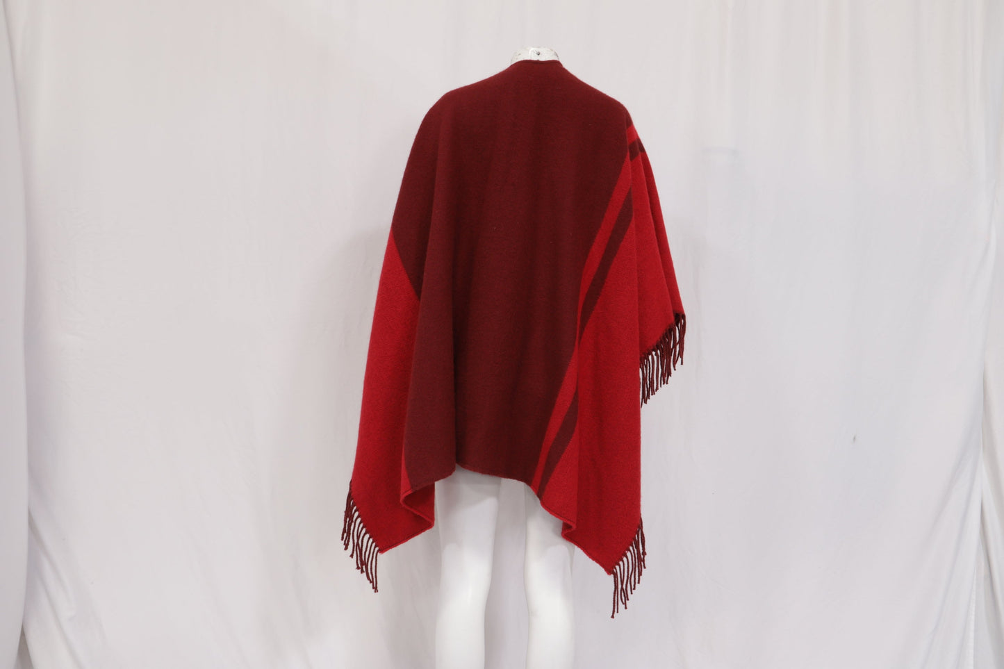 Maje Fringed Shawl in Burgundy Acrylic