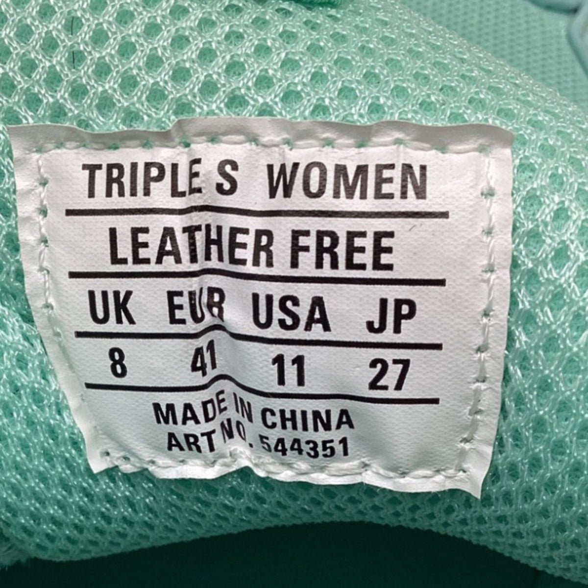 Women's Balenciaga Triple S Clear Sole Sneakers in Mint Polyester