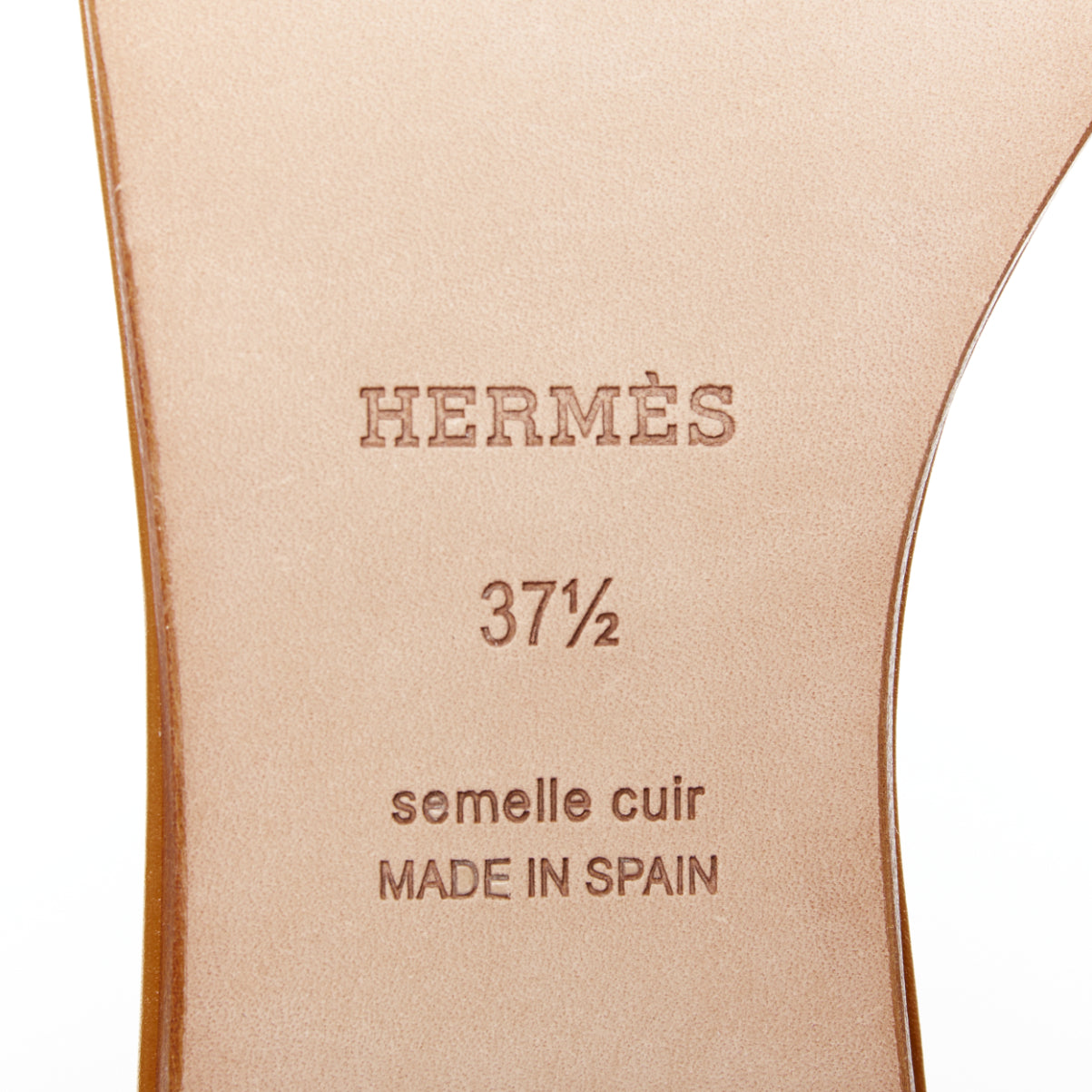 Women's Hermes Leather Flat Sandal Slippers