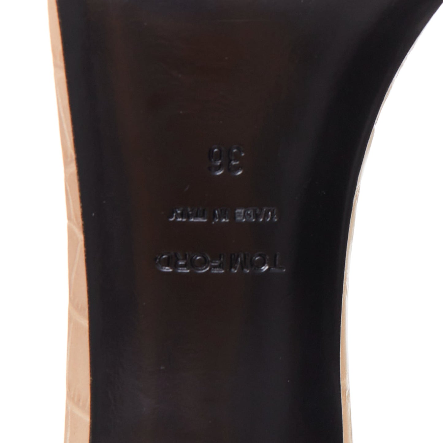 Women's Tom Ford Croc Embossed Leather Sandal