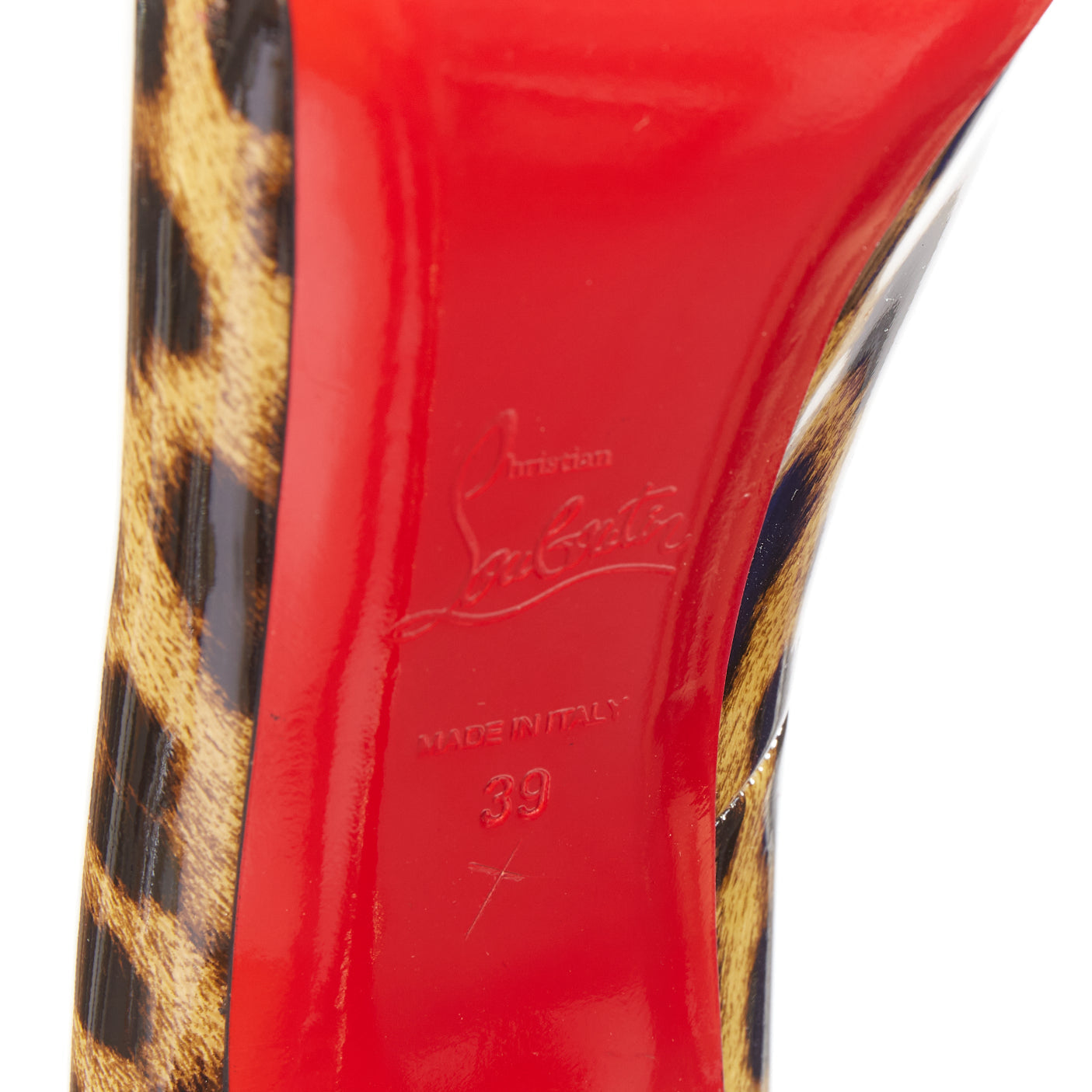 Women's Christian Louboutin Patent Peep Heels