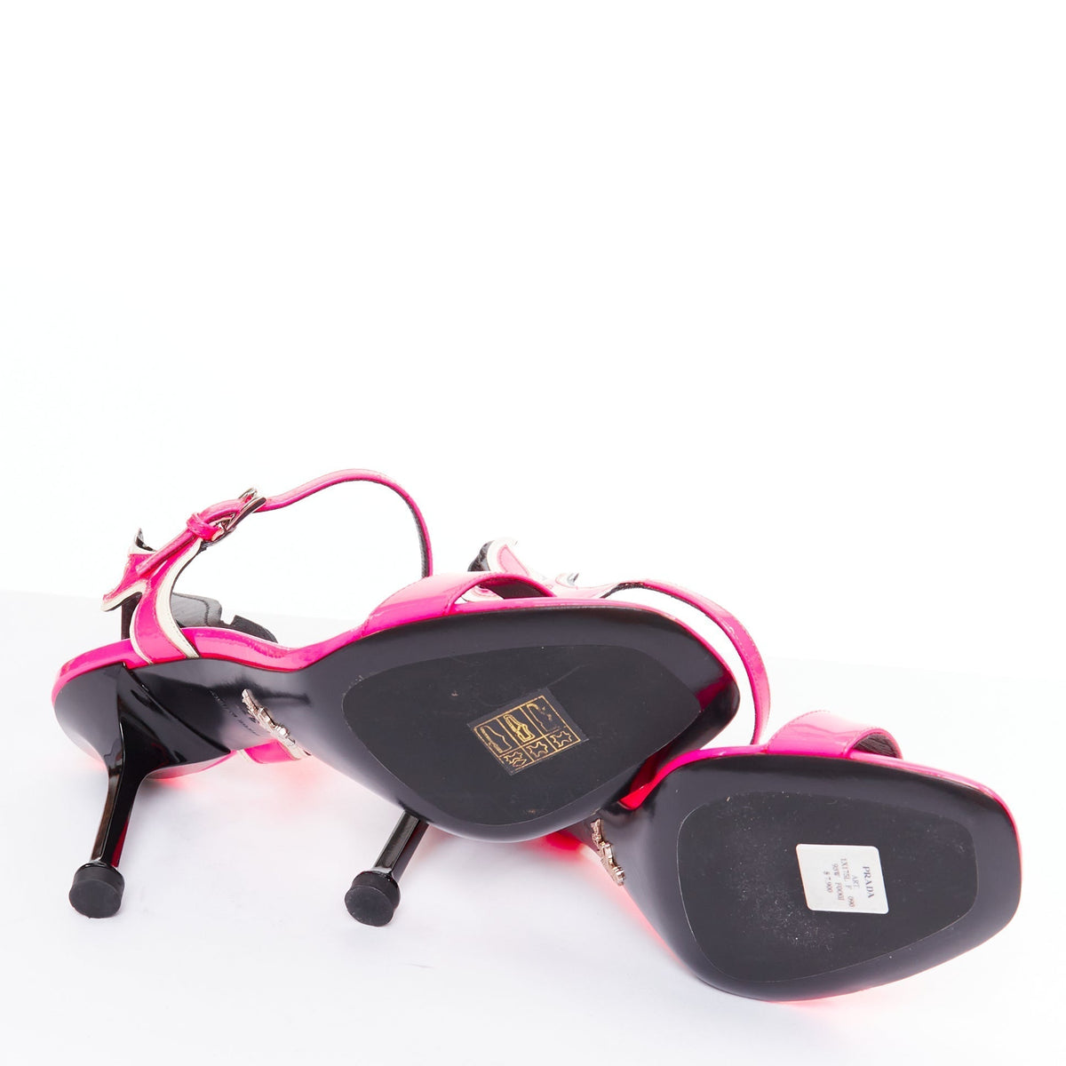 Women's Prada Patent Leather Flame Sandals