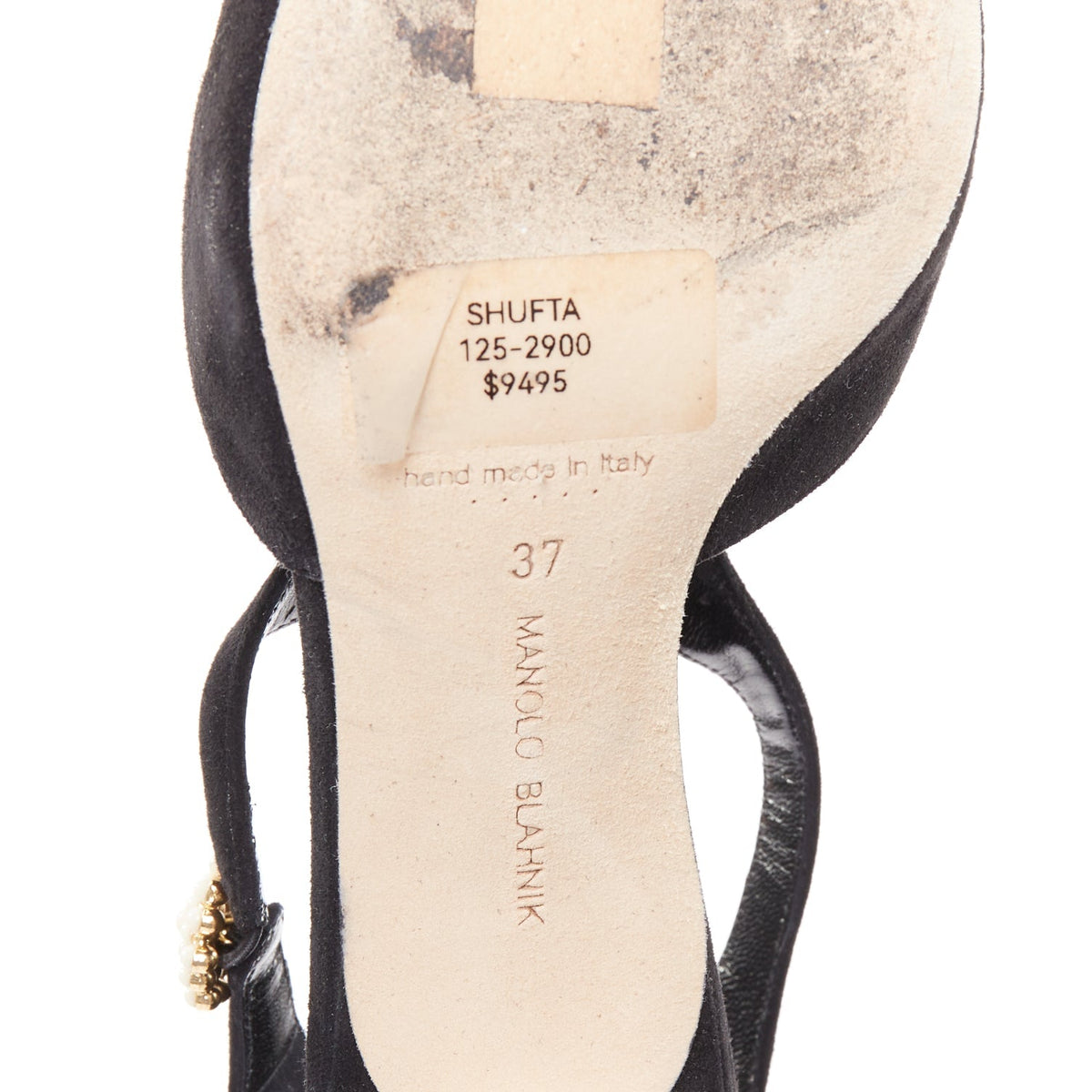 Women's Manolo Blahnik Suede Pearl Kitten Heels