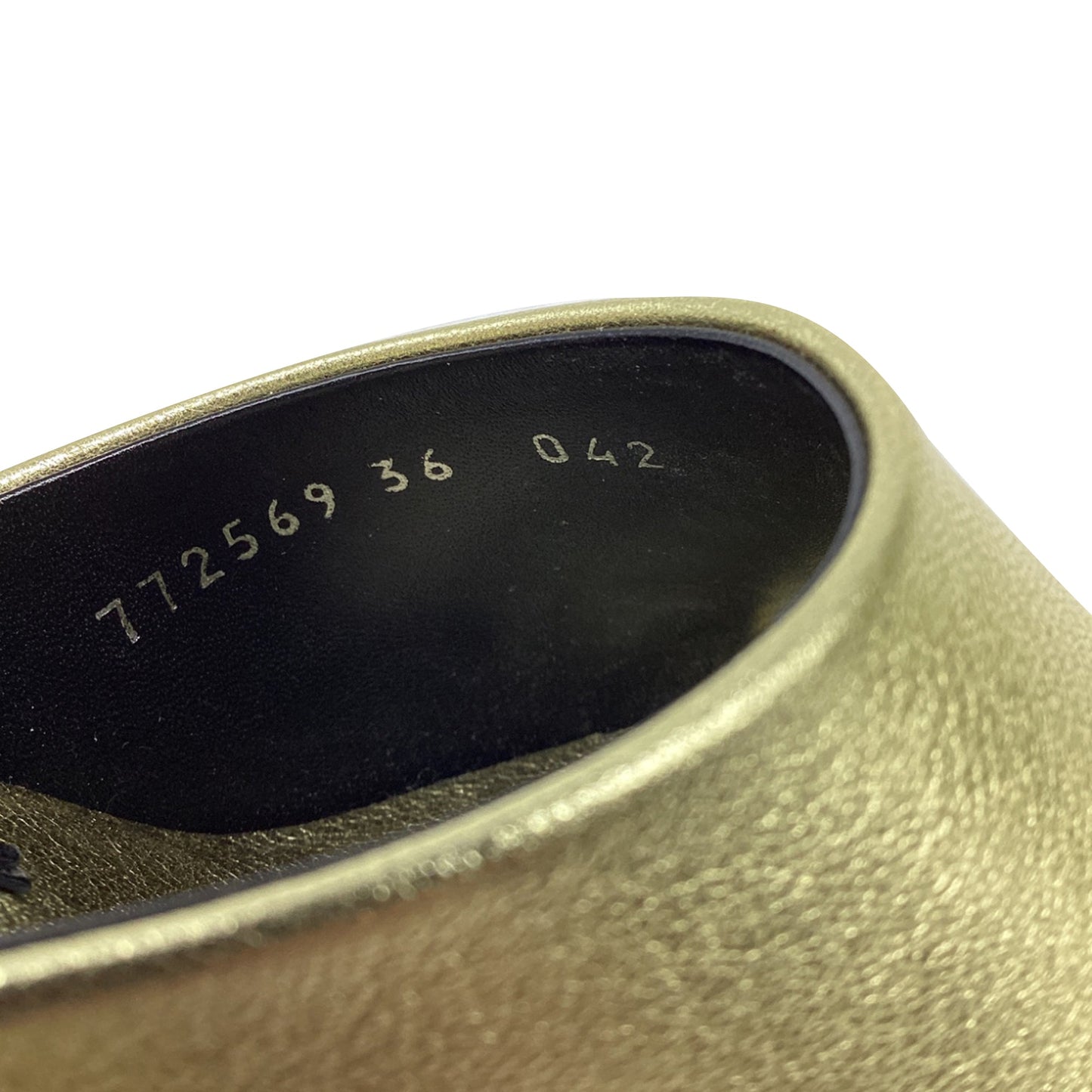 Women's Gucci Bella Heeled Mules in Metallic Gold Leather