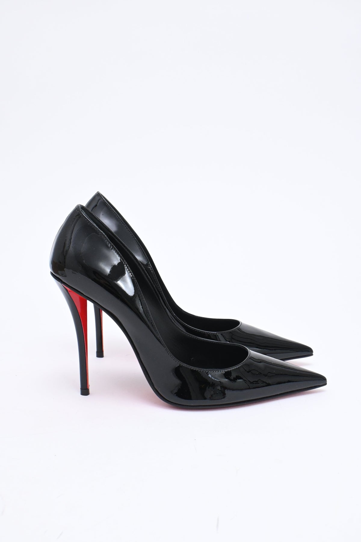 Women's Christian Louboutin Miss Z Pumps in Black Patent Leather