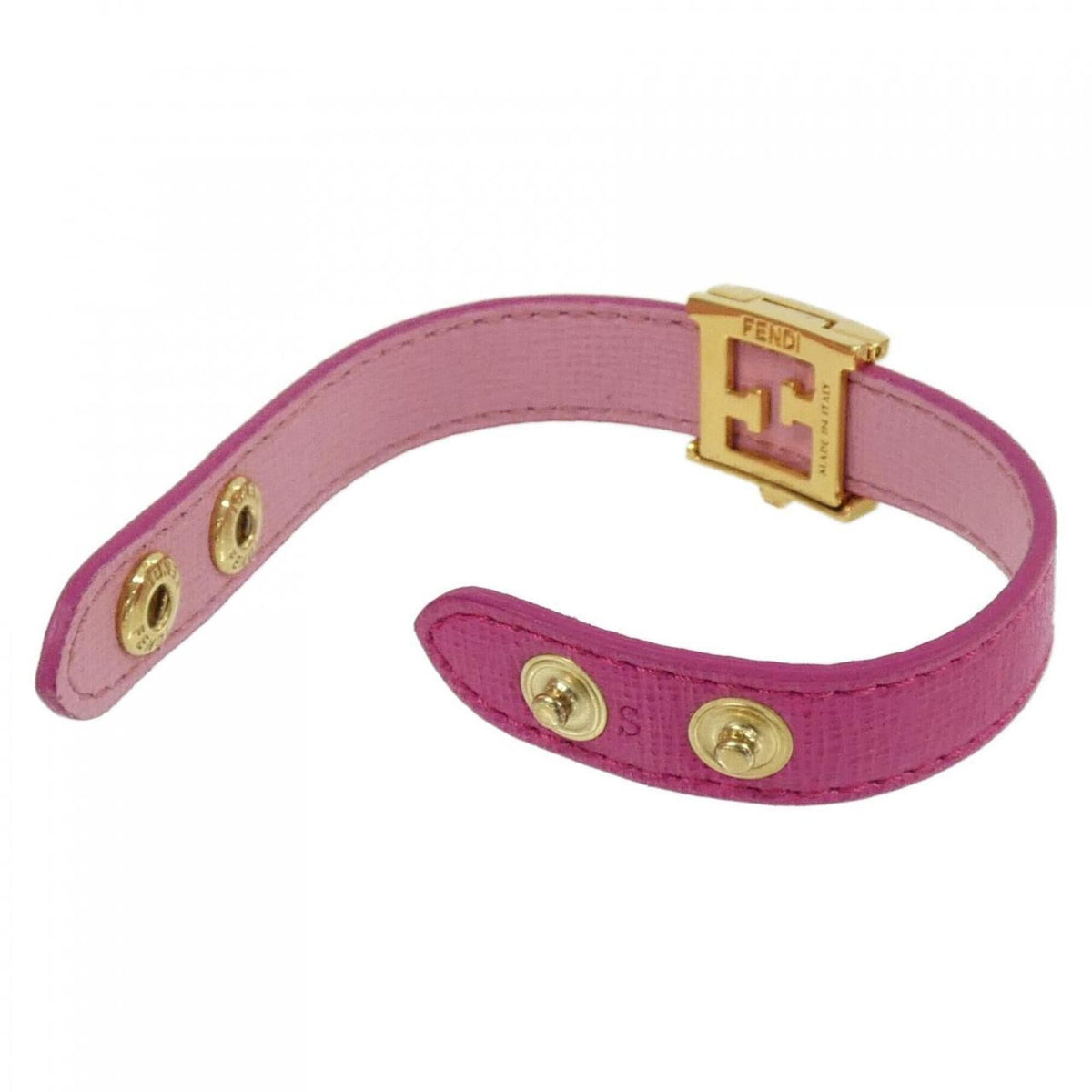 Charm Bracelet Leather Gold and Pink