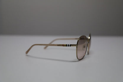 Burberry 3094 Gradient Round Sunglasses in Brown Metal
