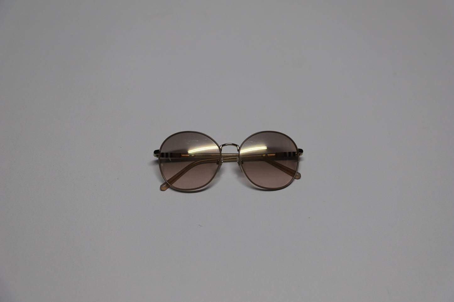 Burberry 3094 Gradient Round Sunglasses in Brown Metal