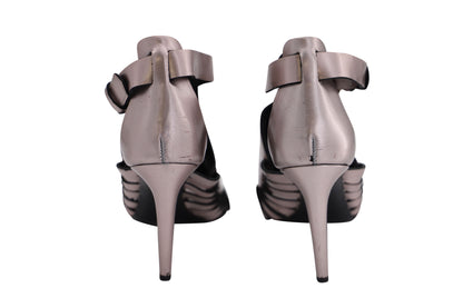 Women's Proenza Schouler Cage Heels in Silver Patent Leather