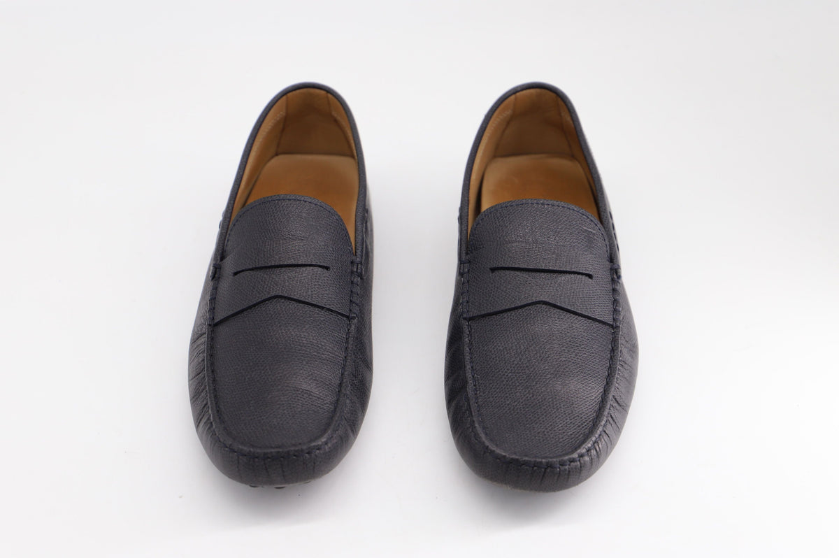 Men's Tod's Gommino Driving Shoes in Navy Blue Leather