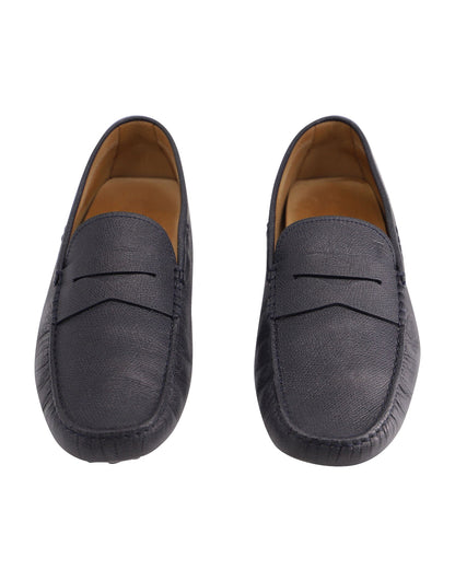 Men's Tod's Gommino Driving Shoes in Navy Blue Leather