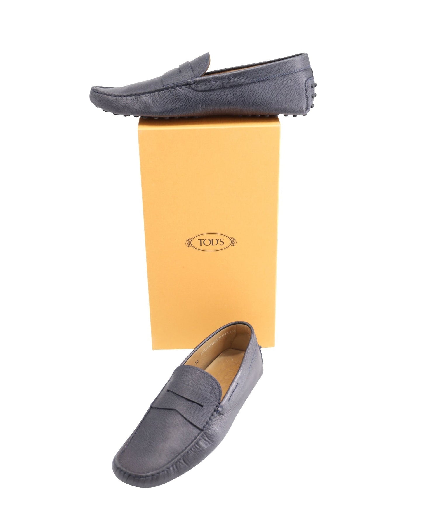 Men's Tod's Gommino Driving Shoes in Navy Blue Leather