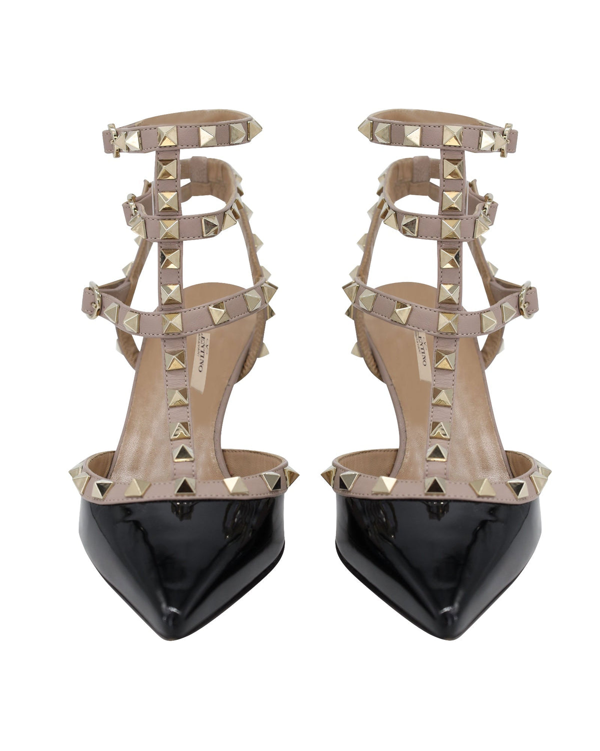 Women's Valentino Rockstud Pumps in Black Patent Leather