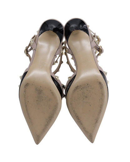 Women's Valentino Rockstud Pumps in Black Patent Leather