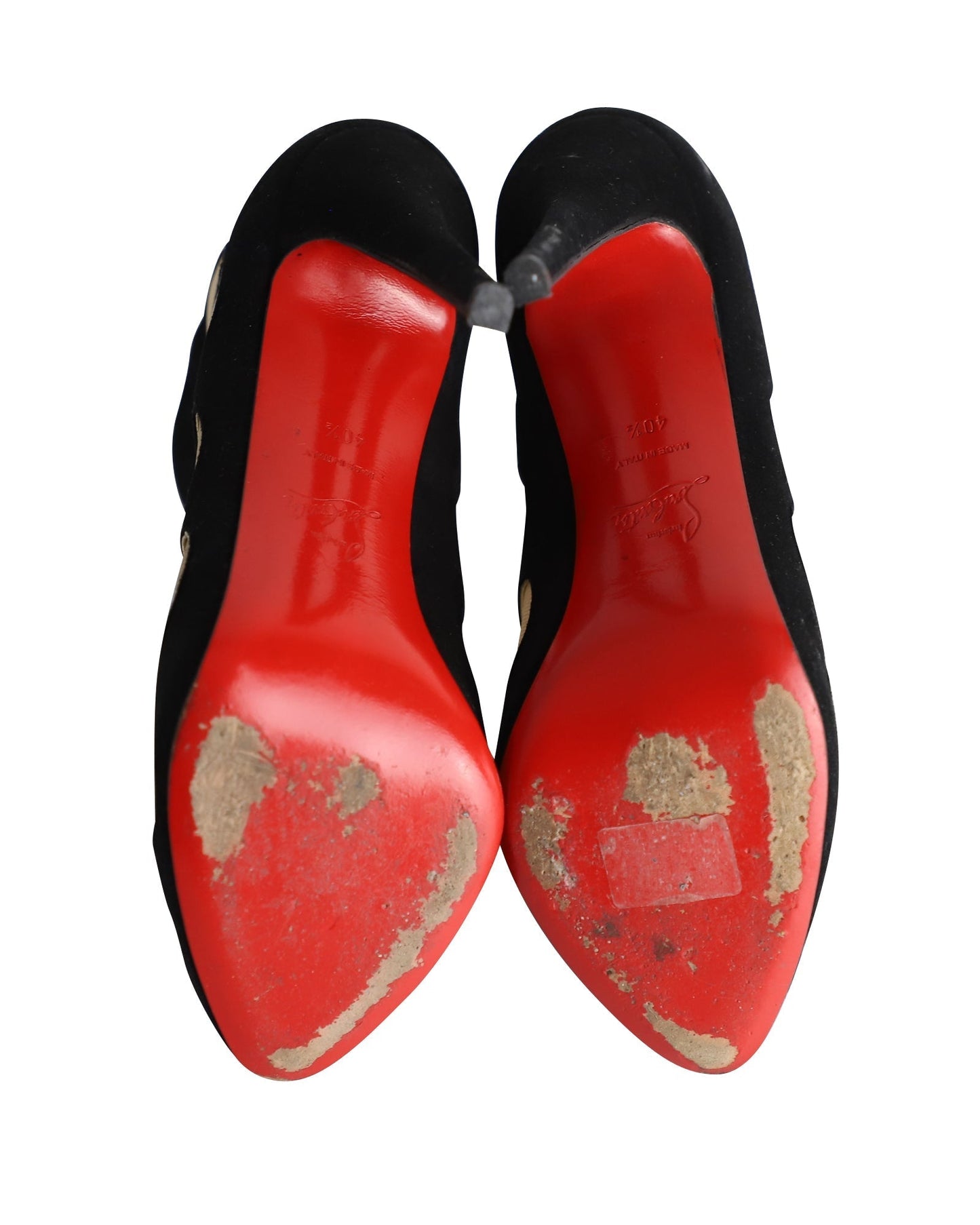 Women's Christian Louboutin Circus Mesh Cutout Ankle Boots in Black Suede