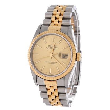 Oyster Perpetual Datejust Automatic Watch Stainless Steel and Yellow Gold 36