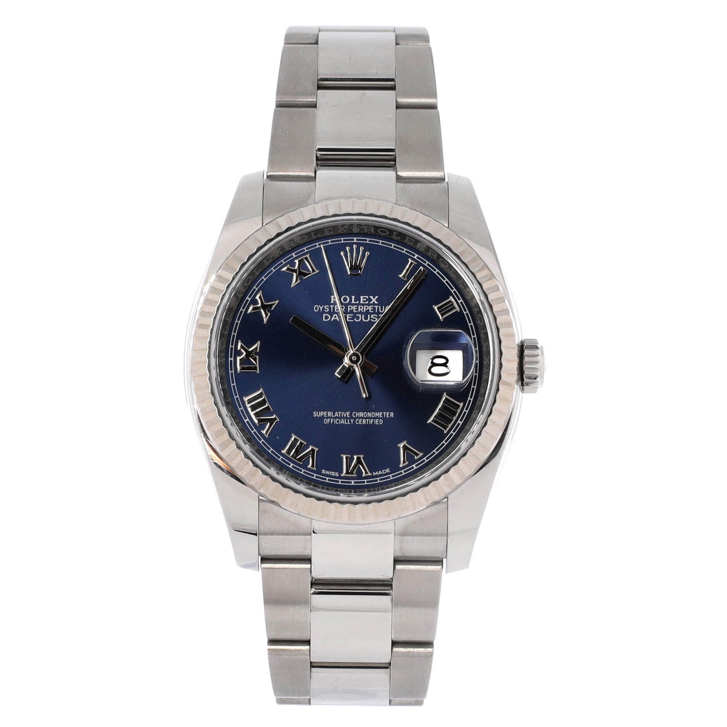 Oyster Perpetual Datejust Automatic Watch Stainless Steel and White Gold 36