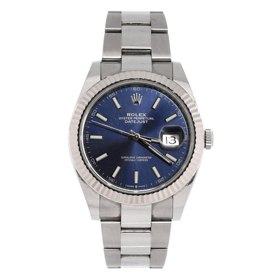 Oyster Perpetual Datejust Automatic Watch Stainless Steel and White Gold 41