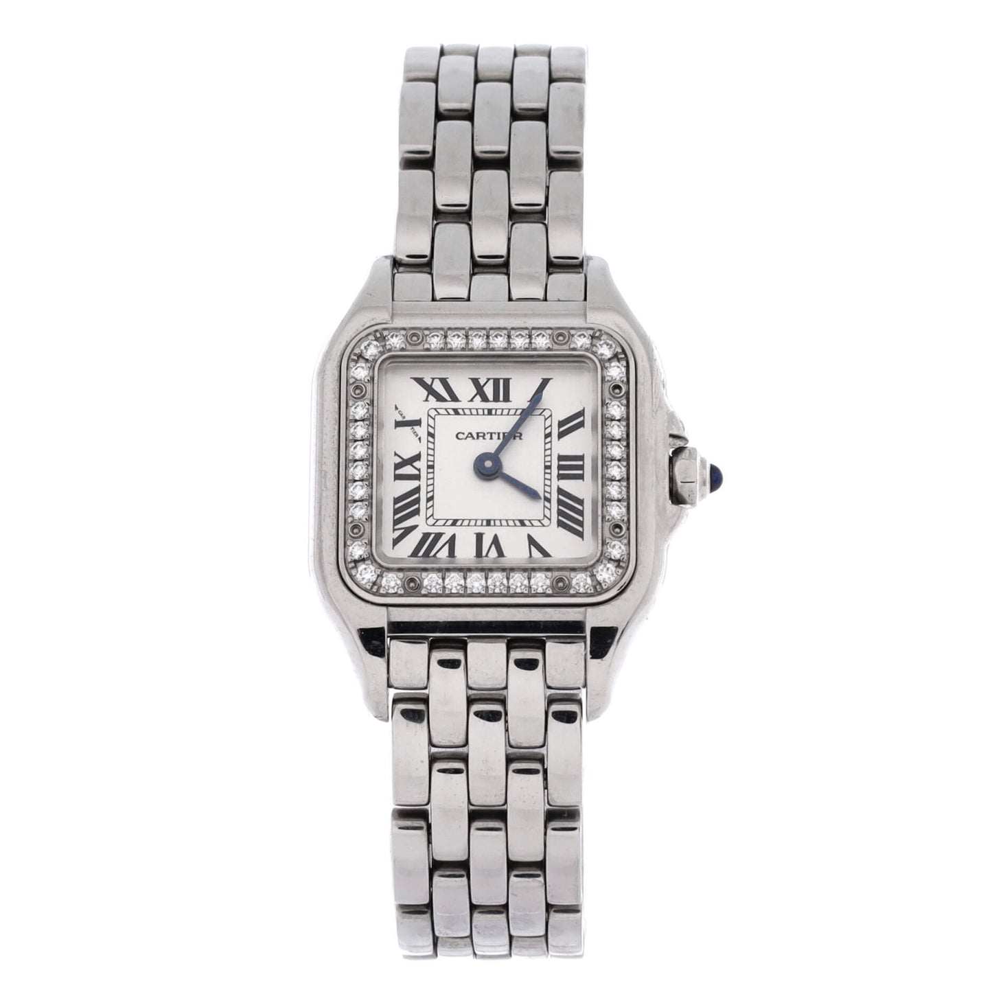 Panthere de Cartier Quartz Watch Stainless Steel with Diamond Bezel 22