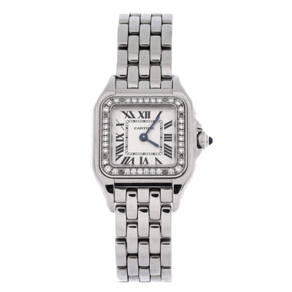 Panthere de Cartier Quartz Watch Stainless Steel with Diamond Bezel 22