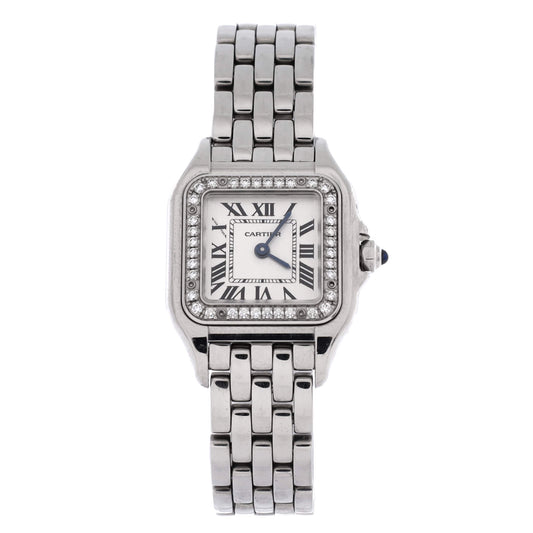 Panthere de Cartier Quartz Watch Stainless Steel with Diamond Bezel 22