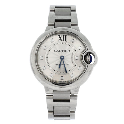 Ballon Bleu de Cartier Automatic Watch Stainless Steel with Diamond Markers 33
