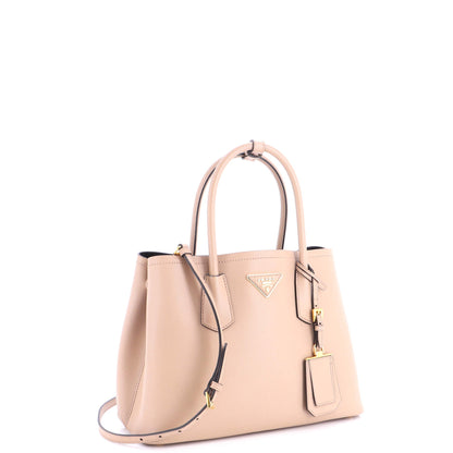 Cuir Double Tote Saffiano Leather Small