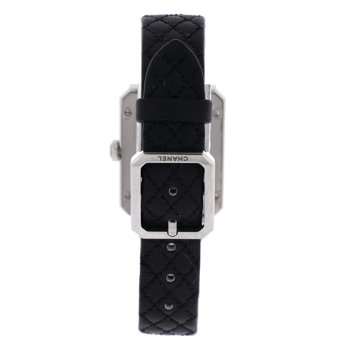 Boy·Friend Quartz Watch Stainless Steel and Quilted Leather with Diamond Bezel 22
