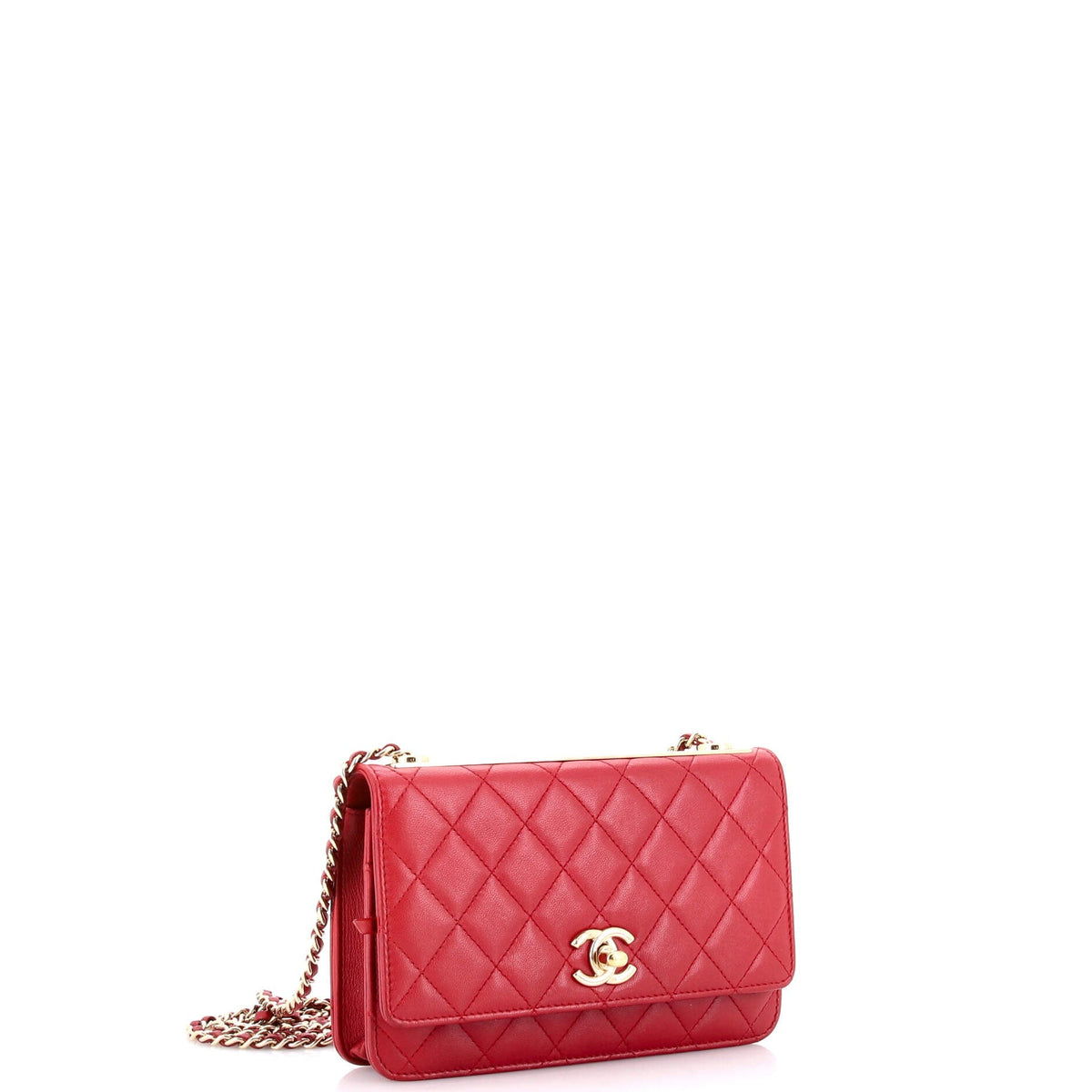 Trendy CC Wallet on Chain Quilted Lambskin