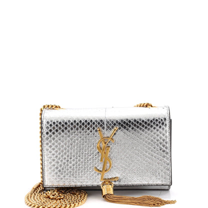 Classic Monogram Tassel Crossbody Bag Python Embossed Leather Small