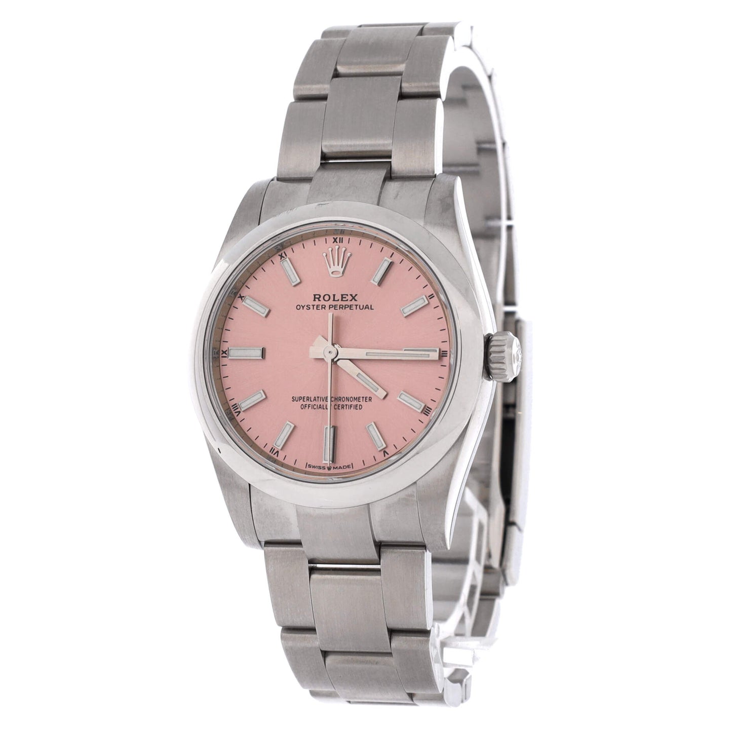 Oyster Perpetual Pink Automatic Watch Stainless Steel 34