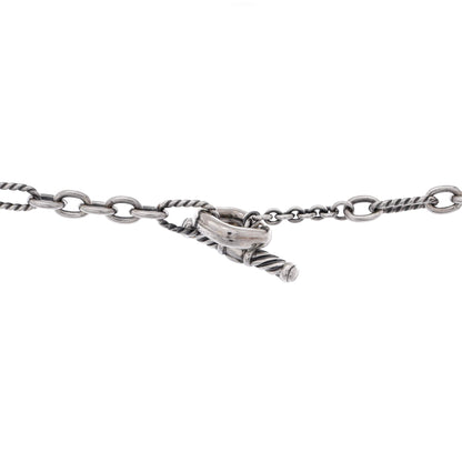 Figaro Chain Necklace Sterling Silver with 18K Yellow Gold and Pearls