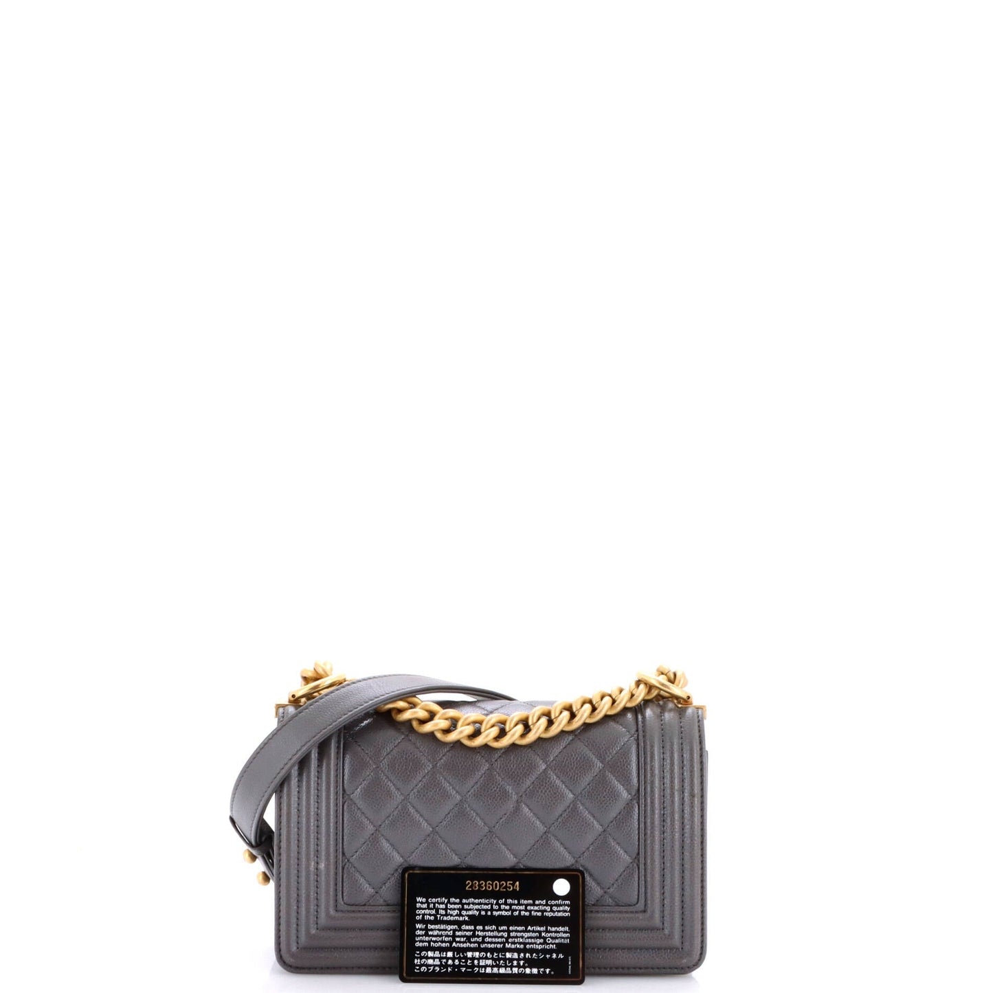 Boy Flap Bag Quilted Caviar Small