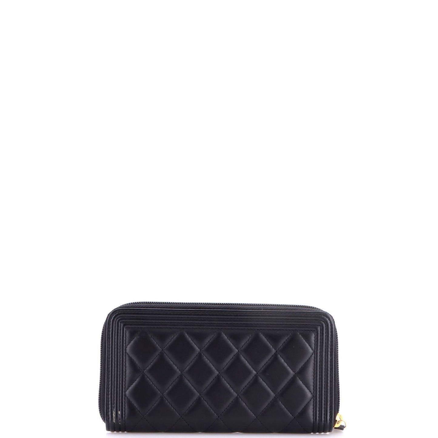 Boy Zip Around Wallet Quilted Lambskin Long
