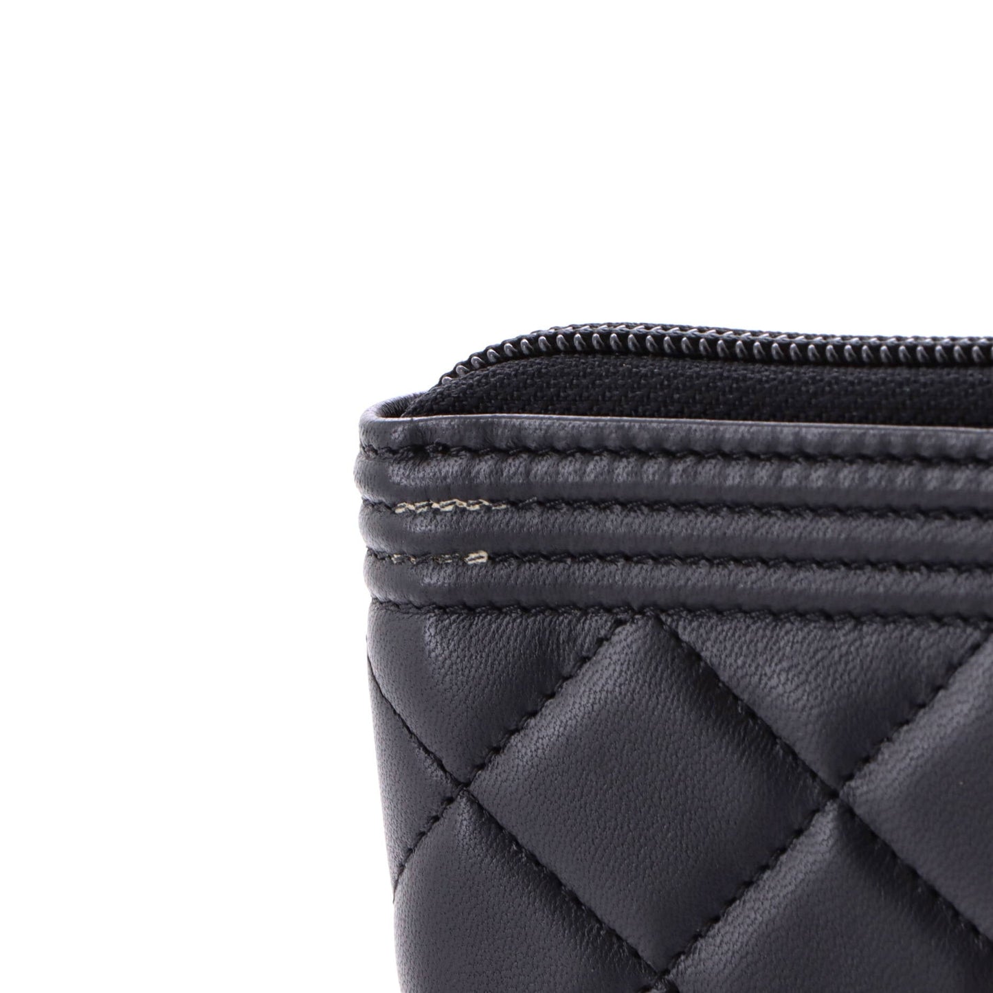 Boy Zip Around Wallet Quilted Lambskin Long