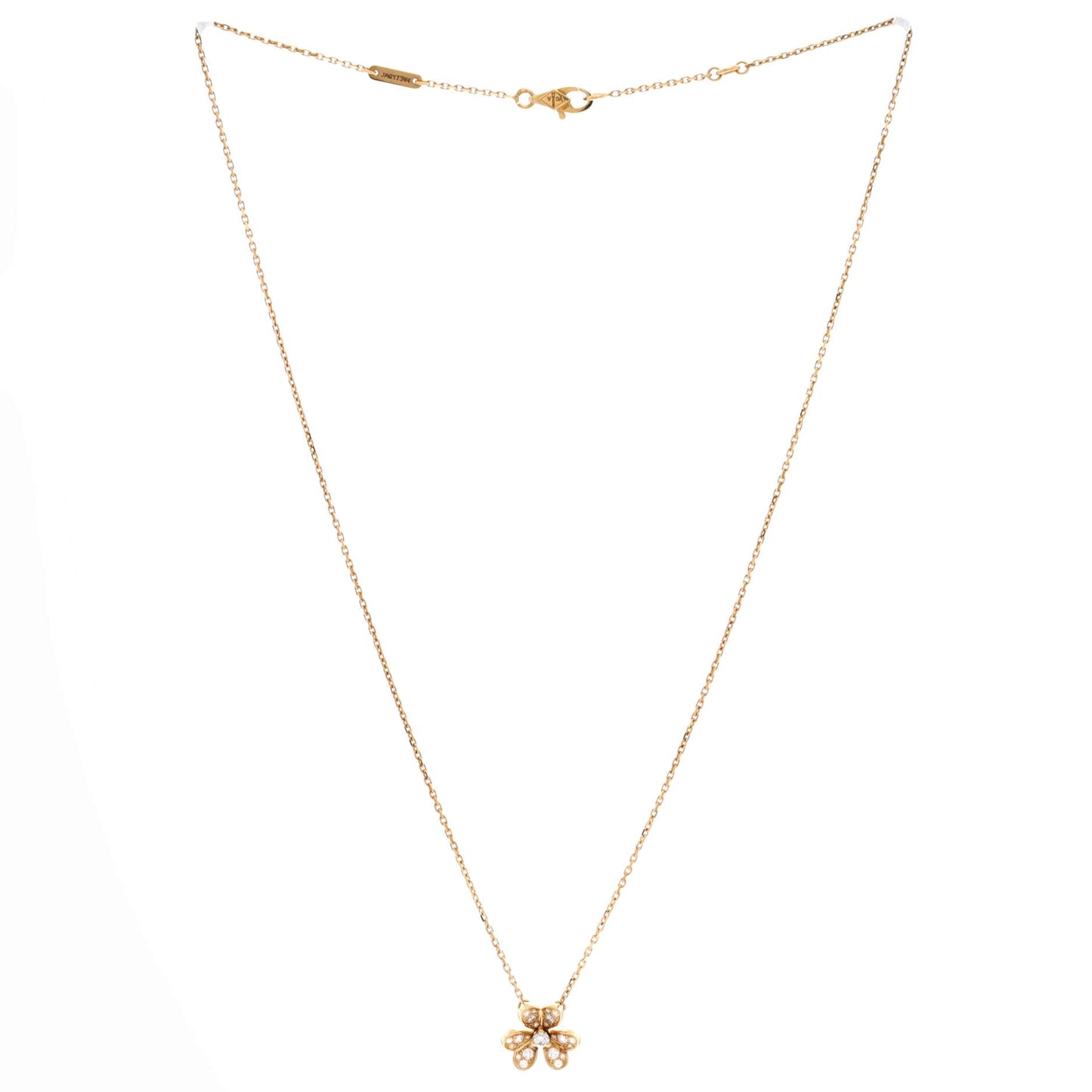Frivole Pendant Necklace 18K Yellow Gold with Pave Diamonds Mini