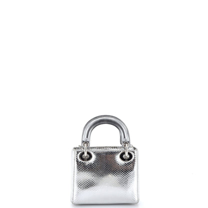 Lady Dior Chain Bag Metallic Snakeskin Mini
