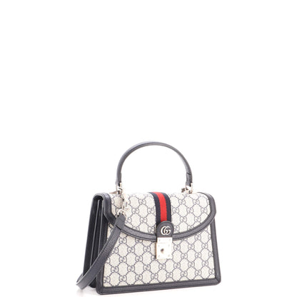 Ophidia Flap Top Handle Bag GG Coated Canvas Small