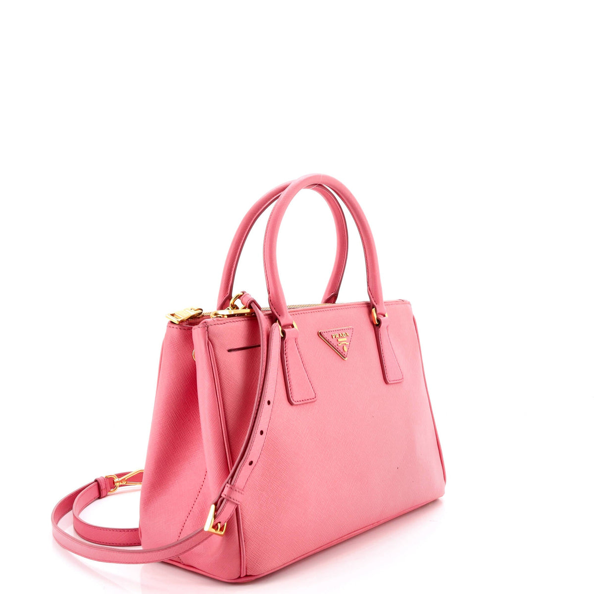 Double Zip Lux Tote Saffiano Leather Small