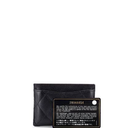 Classic Card Holder Quilted Caviar