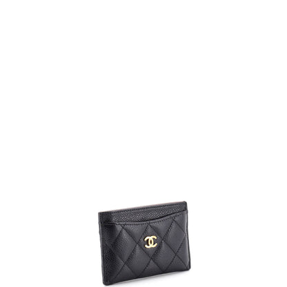 Classic Card Holder Quilted Caviar