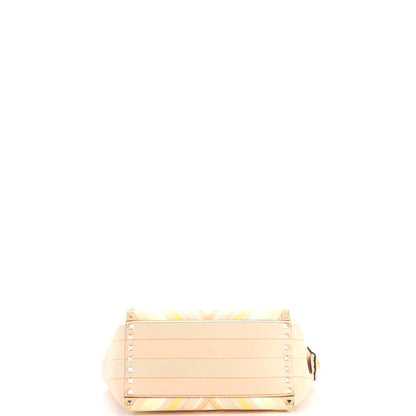 1975 Rockstud Tote Striped Leather Small