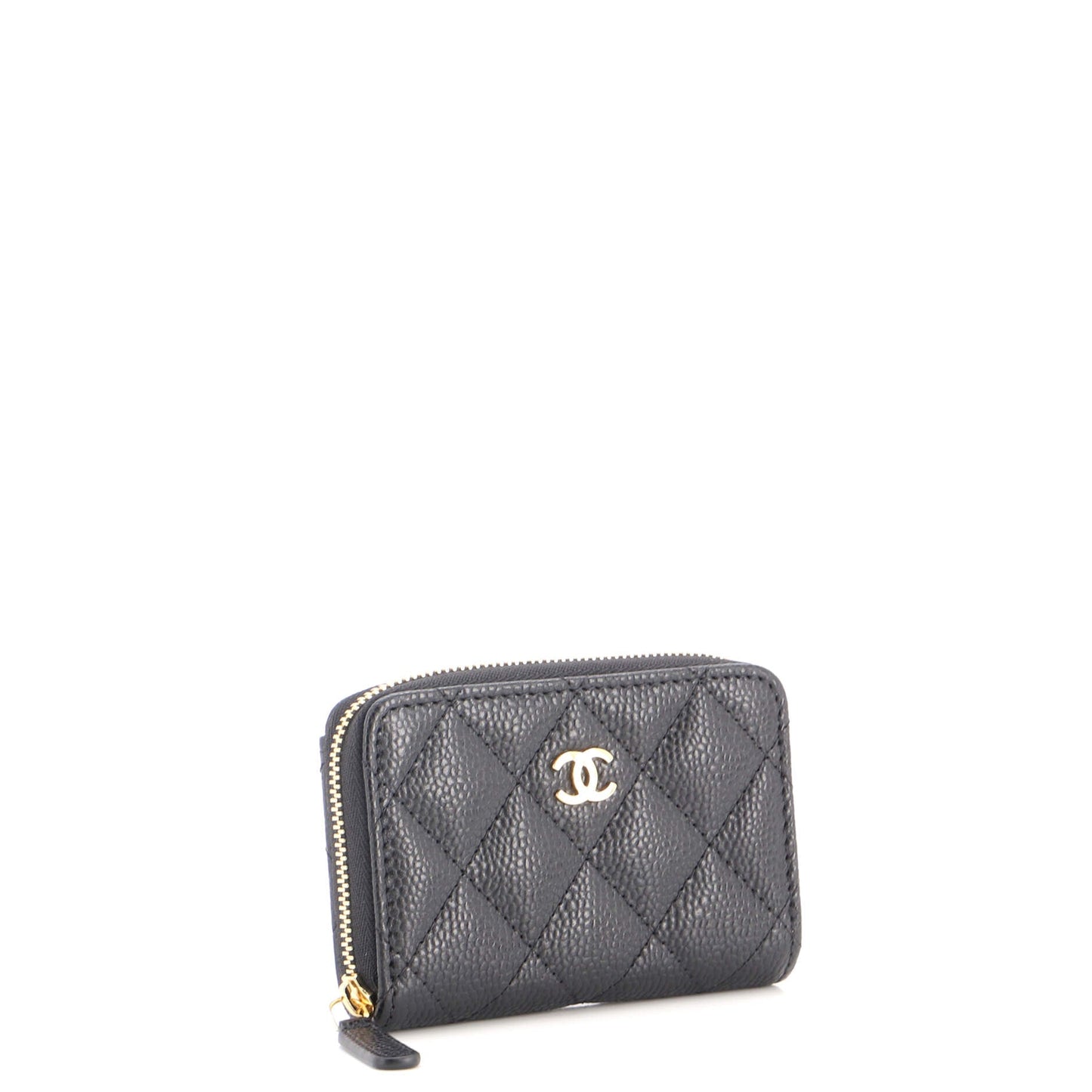 CC Zip Coin Purse Quilted Caviar Small