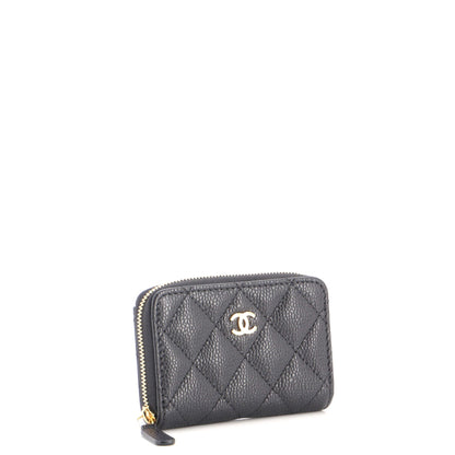 CC Zip Coin Purse Quilted Caviar Small