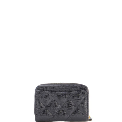 CC Zip Coin Purse Quilted Caviar Small