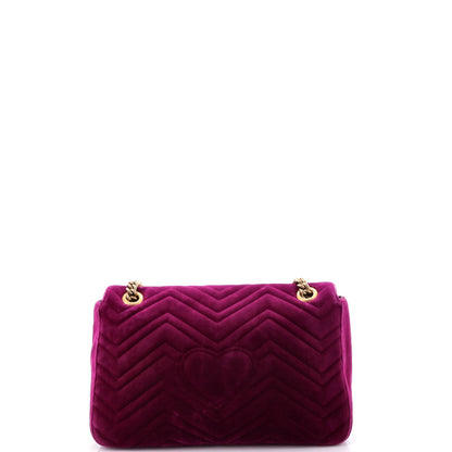 GG Marmont Flap Bag Embroidered Matelasse Velvet Medium