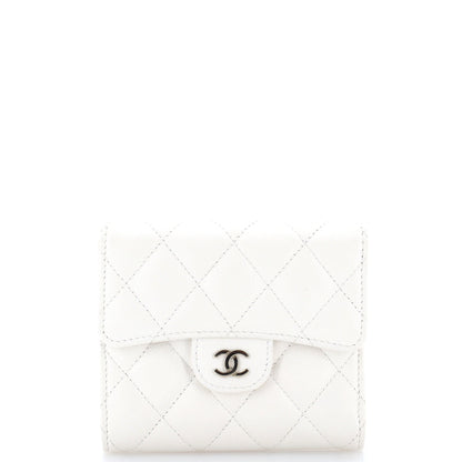 CC Compact Classic Flap Wallet Quilted Caviar