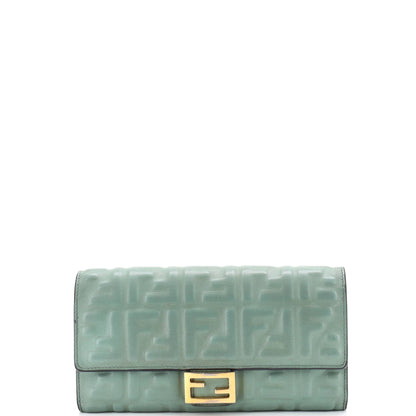 Baguette Continental Wallet Zucca Embossed Leather