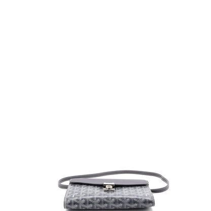 Chypre Wallet on Strap Coated Canvas with Leather