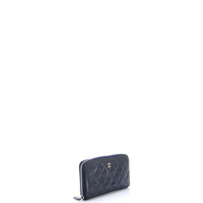 Zip Around Wallet Quilted Patent Long
